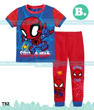 baju tidur anak spiderman